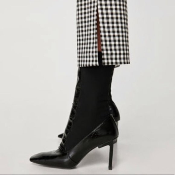 Zara Gingham Flare Cropped High Waisted Pants - XS - Picture 3 of 9